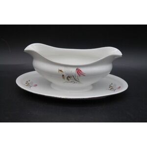 Royal Duchess Bavaria Germany Fine China Gravy Boat Underplate Pink Floral
